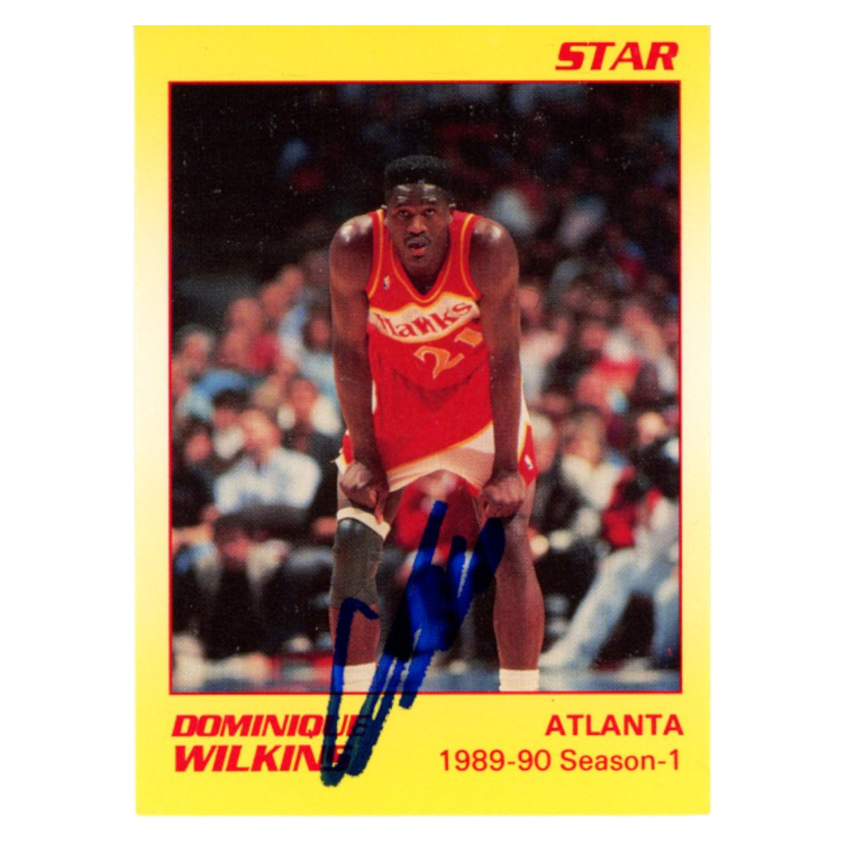 Dominique Wilkins Atlanta Hawks Signed Card - 1991 Star #4 of 11 Beckett Beckett-Powers Sports Memorabilia