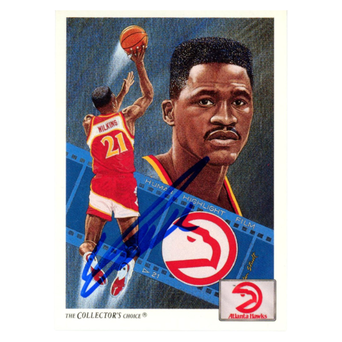 Dominique Wilkins 1991 Upper Deck #79 Trading Signed Card-Powers Sports Memorabilia
