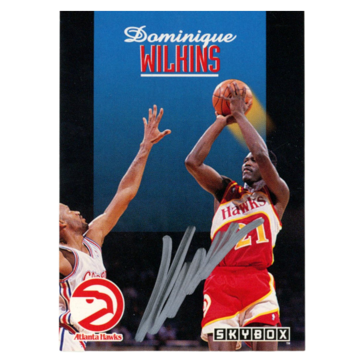 Dominique Wilkins Atlanta Hawks Signed Card - 1992 SkyBox #8 Beckett Beckett-Powers Sports Memorabilia