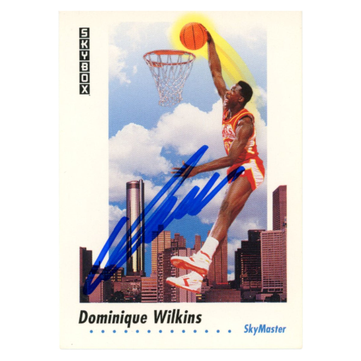 Dominique Wilkins Atlanta Hawks Signed Card - 1992 SkyBox #588 Beckett Beckett-Powers Sports Memorabilia