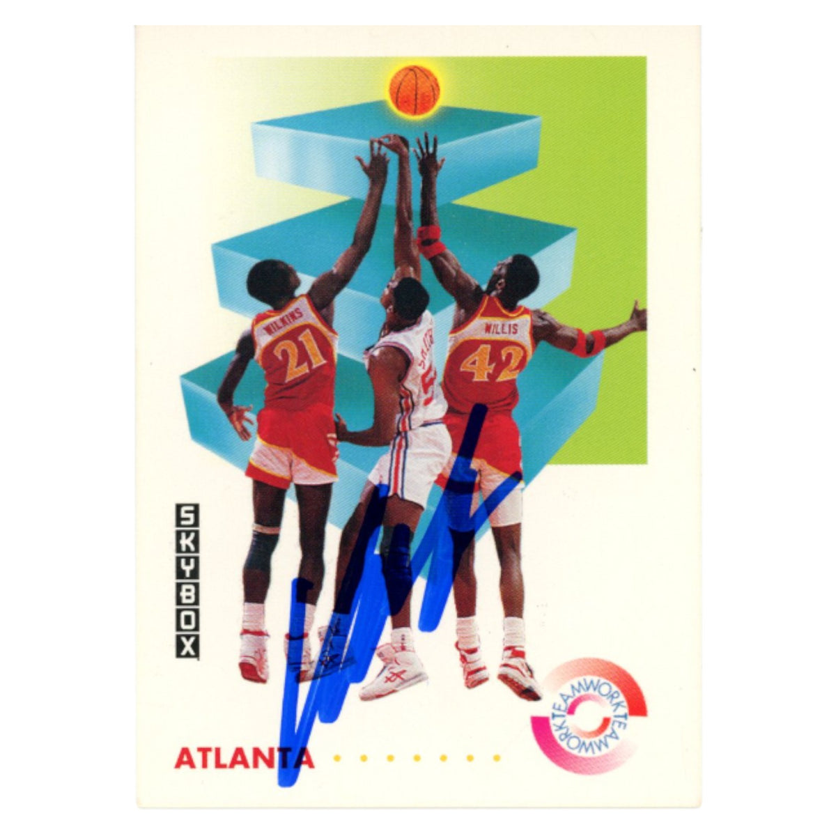 Dominique Wilkins Atlanta Hawks Signed Card - 1992 SkyBox #459 Beckett Beckett-Powers Sports Memorabilia