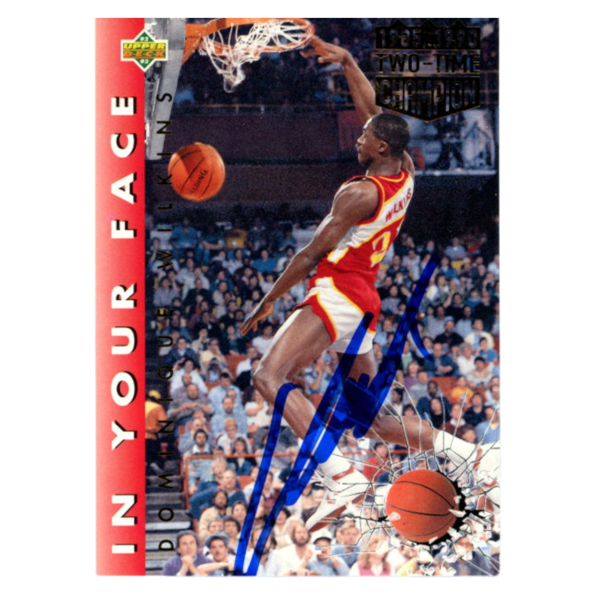 Dominique Wilkins 1992 Upper Deck #454 Trading Signed Card-Powers Sports Memorabilia