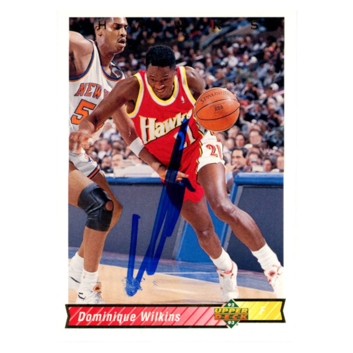 Dominique Wilkins Atlanta Hawks Signed Card - 92 Upper Deck 400 SMEAR Beckett Beckett-Powers Sports Memorabilia