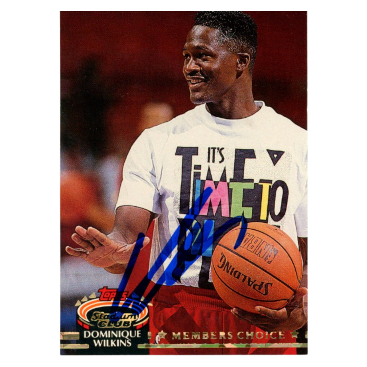 Dominique Wilkins Signed 1993 Topps Stadium Club #208 Trading Card – Beckett Authenticated-Powers Sports Memorabilia