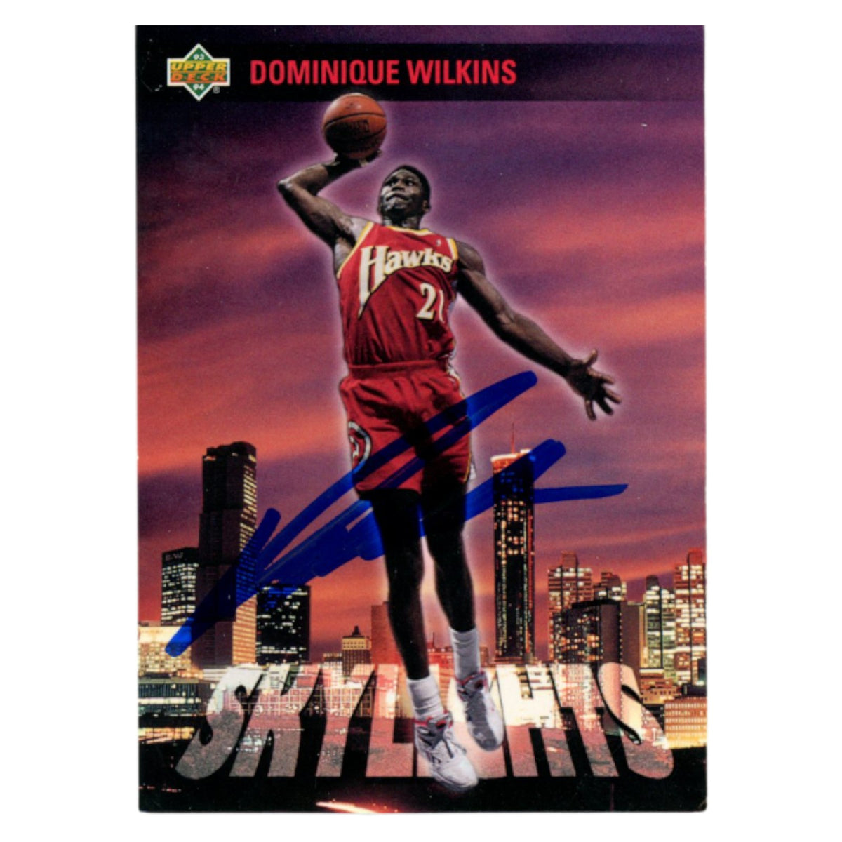 Dominique Wilkins 1993 Upper Deck #467 Trading Signed Card-Powers Sports Memorabilia