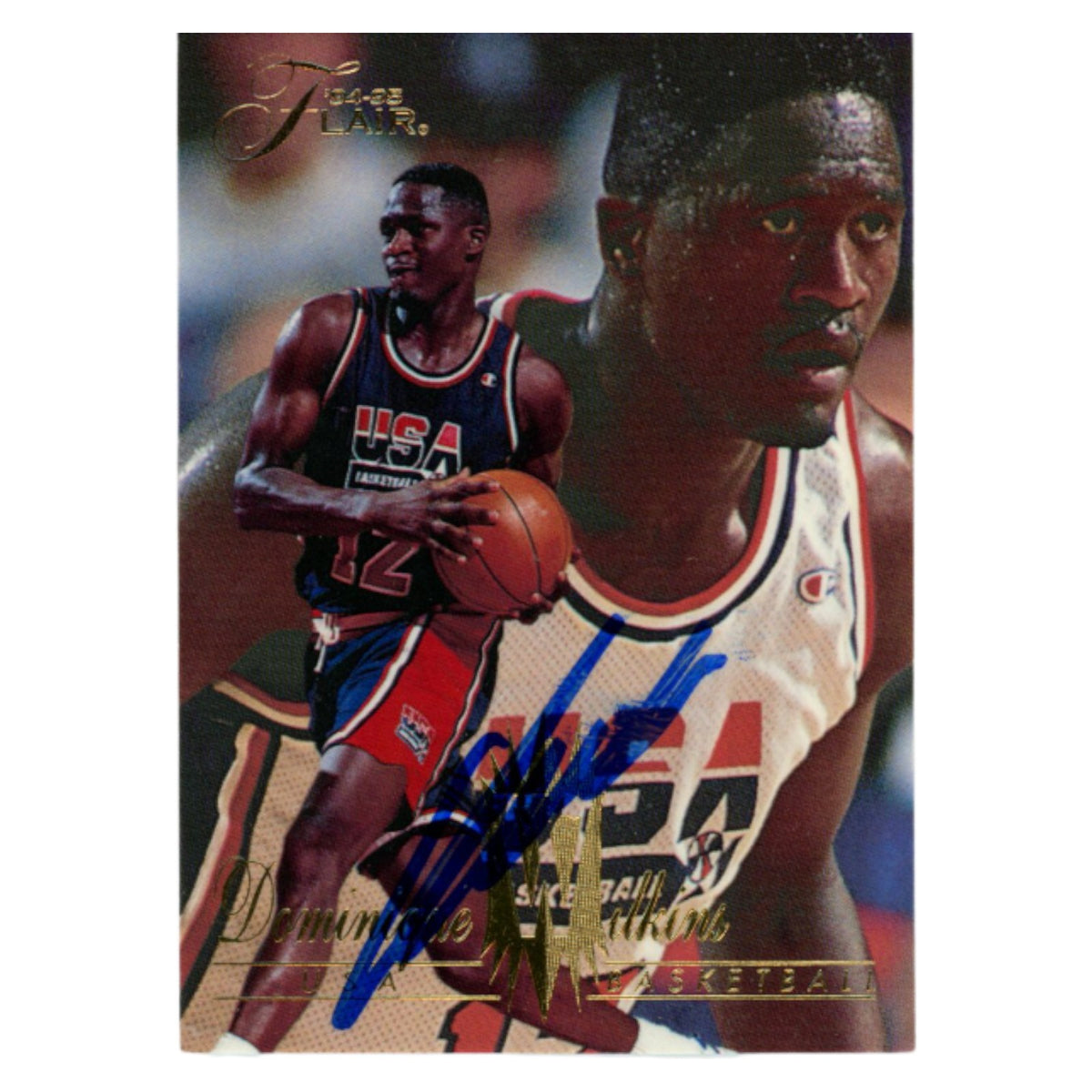 Dominique Wilkins Team USA Signed Card - 1994 Flair #172 Beckett Beckett-Powers Sports Memorabilia