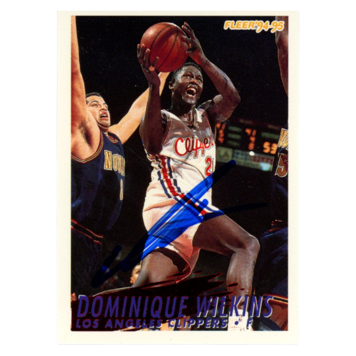 Dominique Wilkins 1994 Fleer #105 Trading Signed Card-Powers Sports Memorabilia