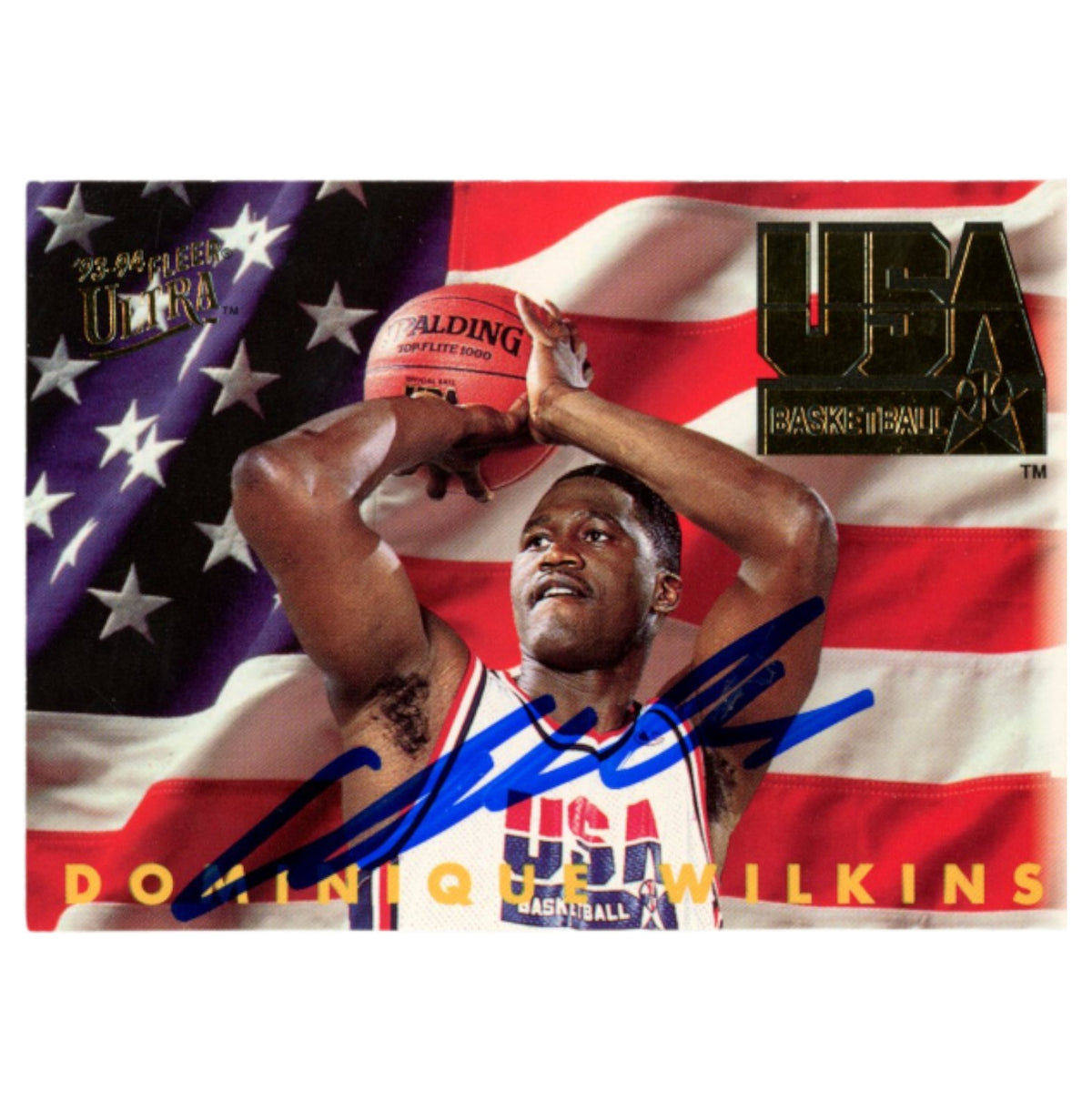 Dominique Wilkins 1994 Fleer Ultra #371 Trading Signed Card-Powers Sports Memorabilia