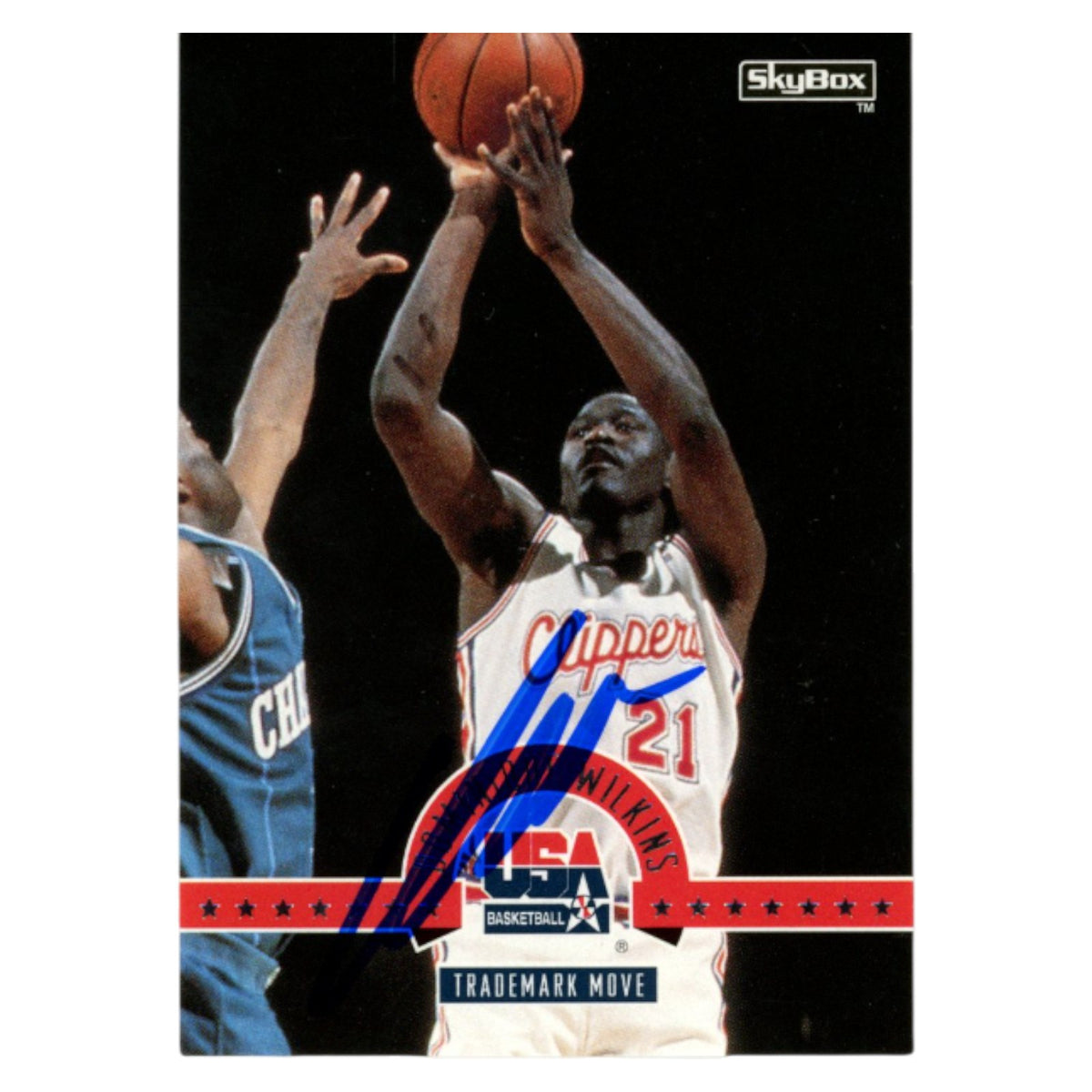 Dominique Wilkins Los Angeles Clippers Signed Card - 1994 Skybox #35 Beckett Beckett-Powers Sports Memorabilia