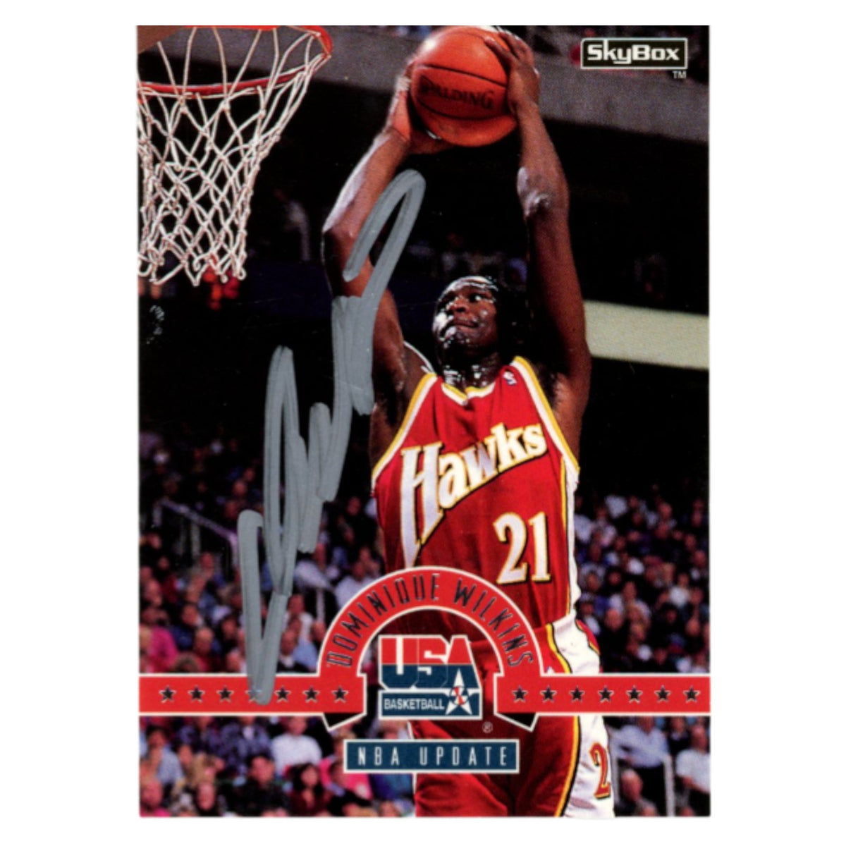 Dominique Wilkins Atlanta Hawks Signed Card - 1994 SkyBox #34 Beckett Beckett-Powers Sports Memorabilia
