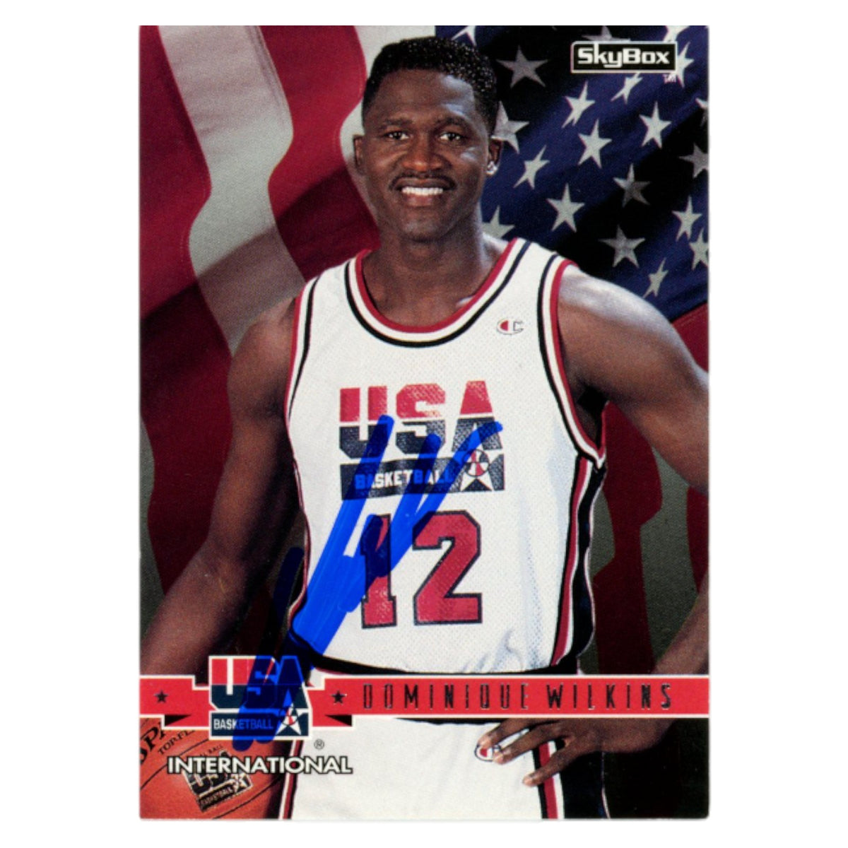 Dominique Wilkins 1994 SkyBox #31 Trading Signed Card-Powers Sports Memorabilia