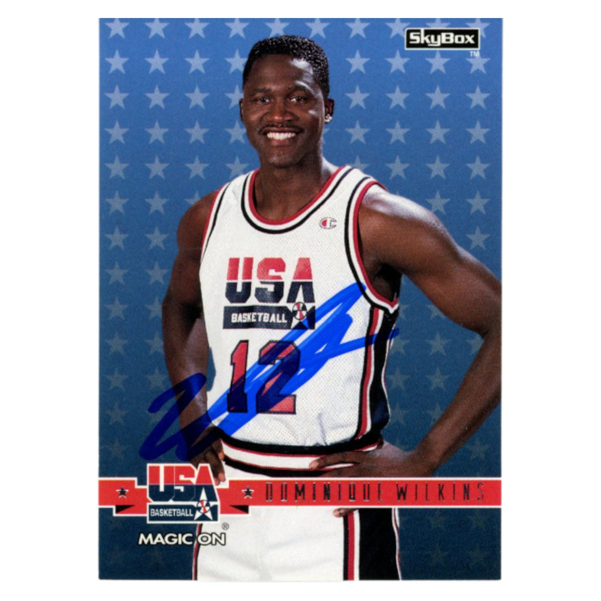 Dominique Wilkins Team USA Signed Card - 1994 SkyBox #36 Beckett Beckett-Powers Sports Memorabilia