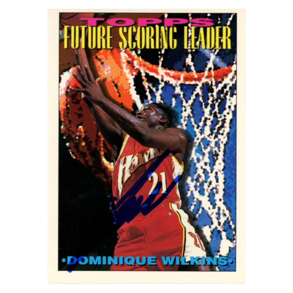 Dominique Wilkins 1994 Topps FSL #392 Trading Signed Card-Powers Sports Memorabilia