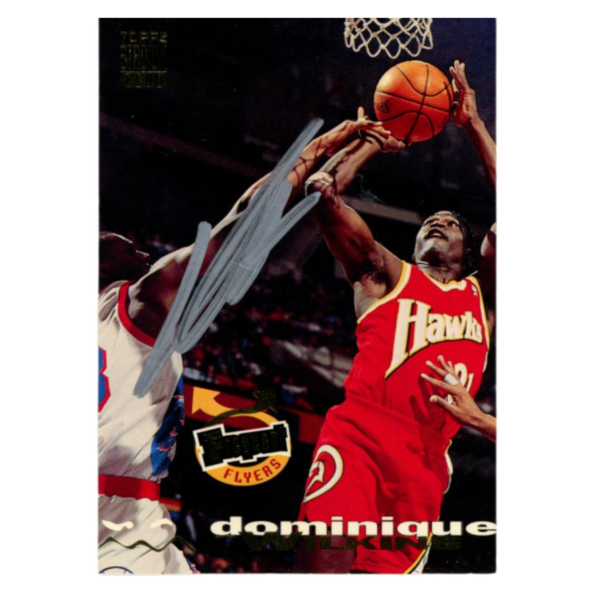 Dominique Wilkins Signed 1994 Topps Stadium Club #182 Trading Card – Beckett Authenticated-Powers Sports Memorabilia