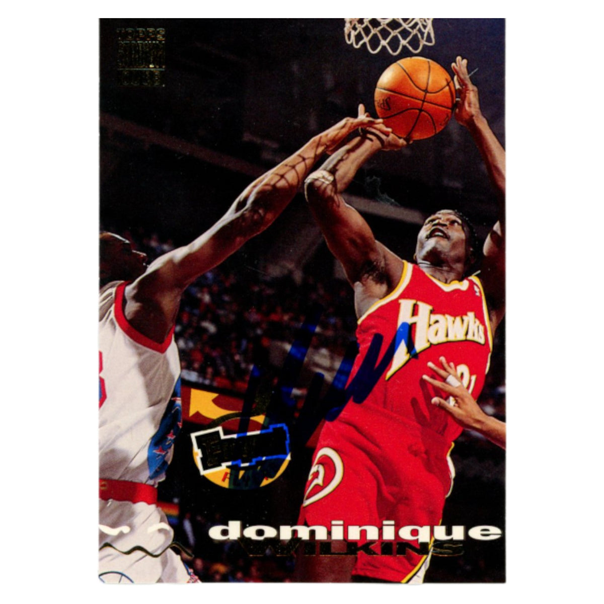 Dominique Wilkins 1994 Topps Stadium Club #182 Trading Signed Card-Powers Sports Memorabilia