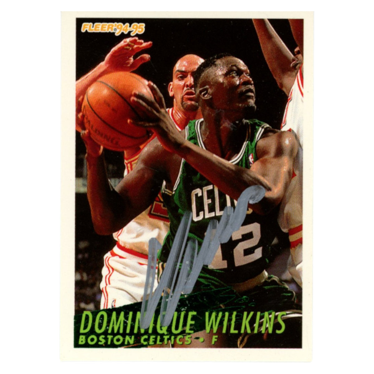 Dominique Wilkins Boston Celtics Signed Card - 1995 Fleer #252 Beckett Beckett-Powers Sports Memorabilia