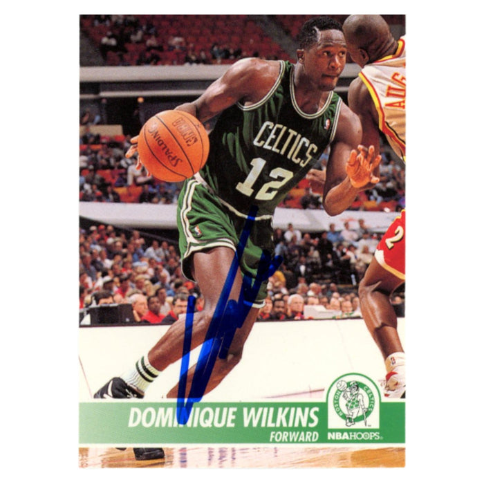 Dominique Wilkins Signed 1995 NBA Hoops #309 Trading Card – Beckett Authenticated-Powers Sports Memorabilia