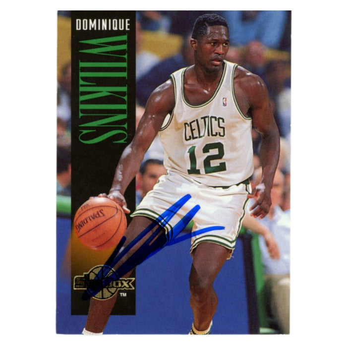 Dominique Wilkins Signed 1995 SkyBox #209 Trading Card – Beckett Authenticated-Powers Sports Memorabilia