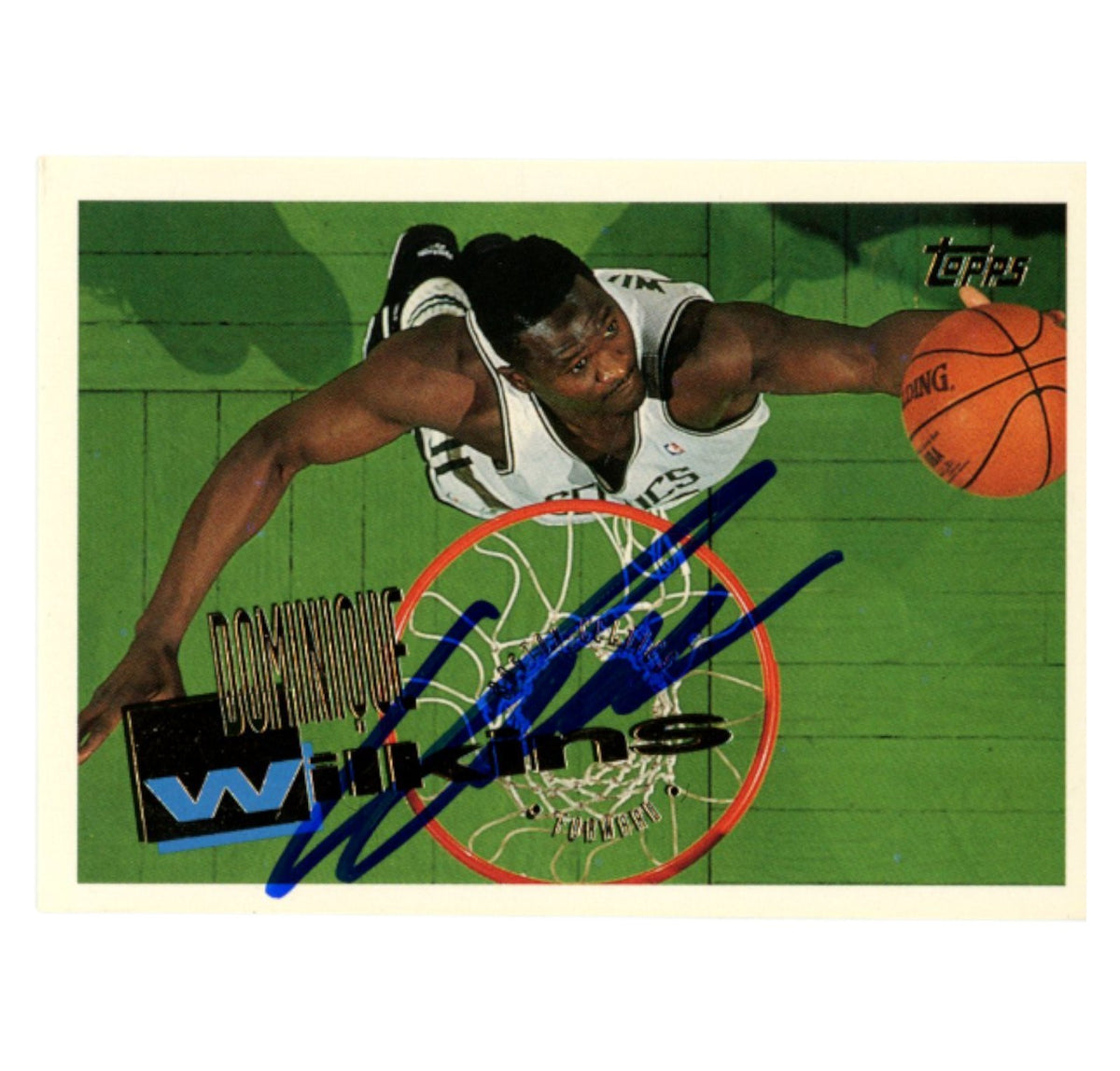 Dominique Wilkins Boston Celtics Signed Card - 1995 Topps #120 Beckett Beckett-Powers Sports Memorabilia
