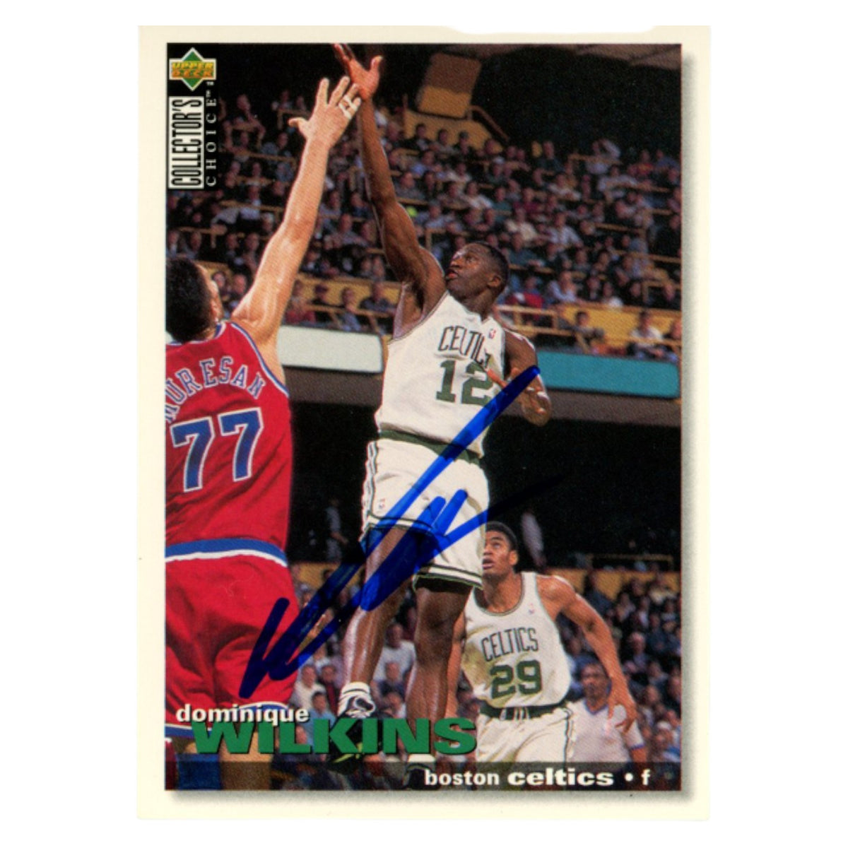 Dominique Wilkins Boston Celtics Signed Card - 1995 Upper Deck #89 Beckett Beckett-Powers Sports Memorabilia