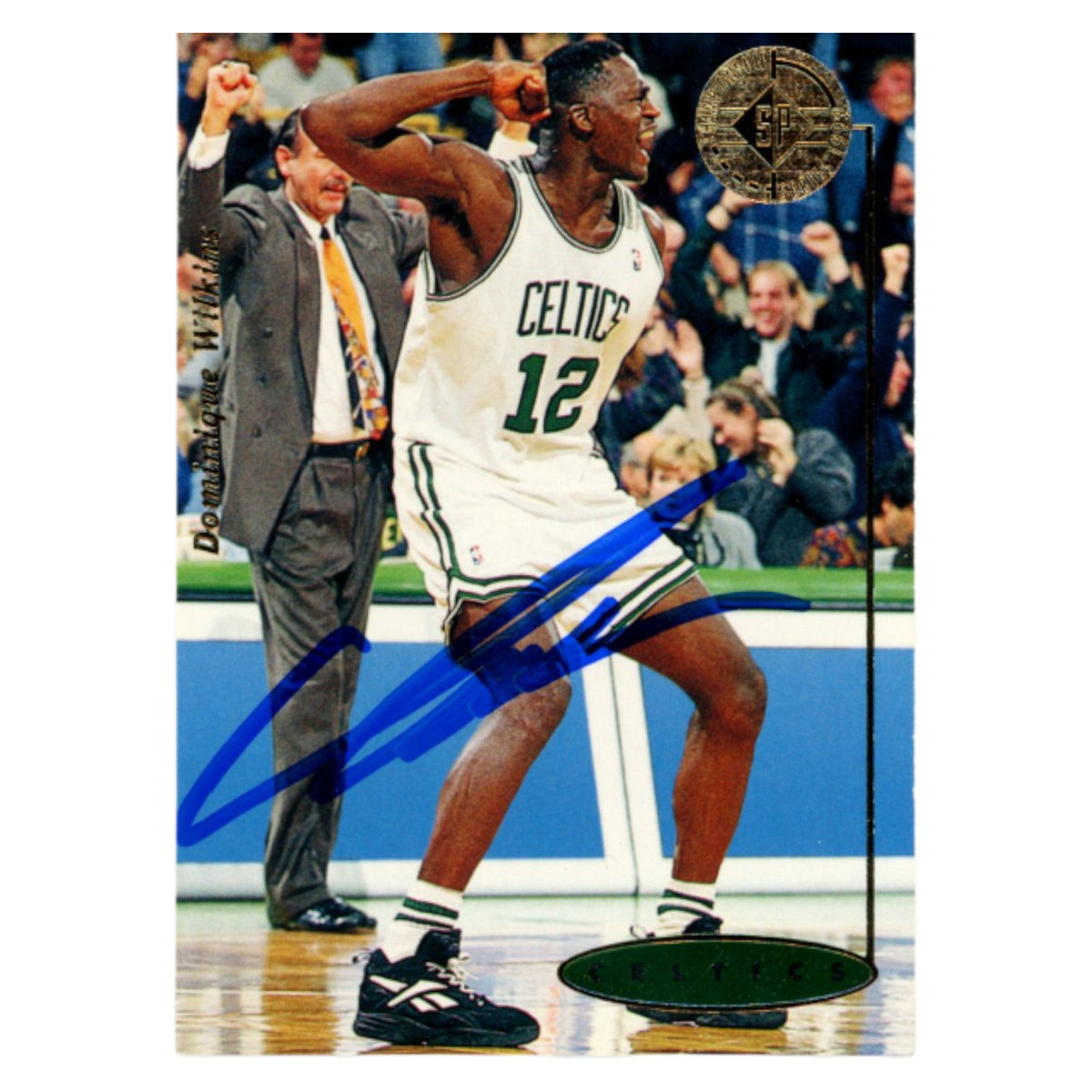 Dominique Wilkins Boston Celtics Signed Card - 1995 Upper Deck #35 Beckett Beckett-Powers Sports Memorabilia