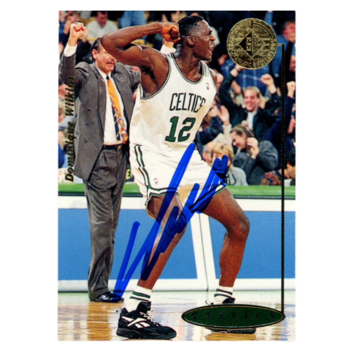 Dominique Wilkins 1995 Upper Deck #35 Trading Signed Card-Powers Sports Memorabilia