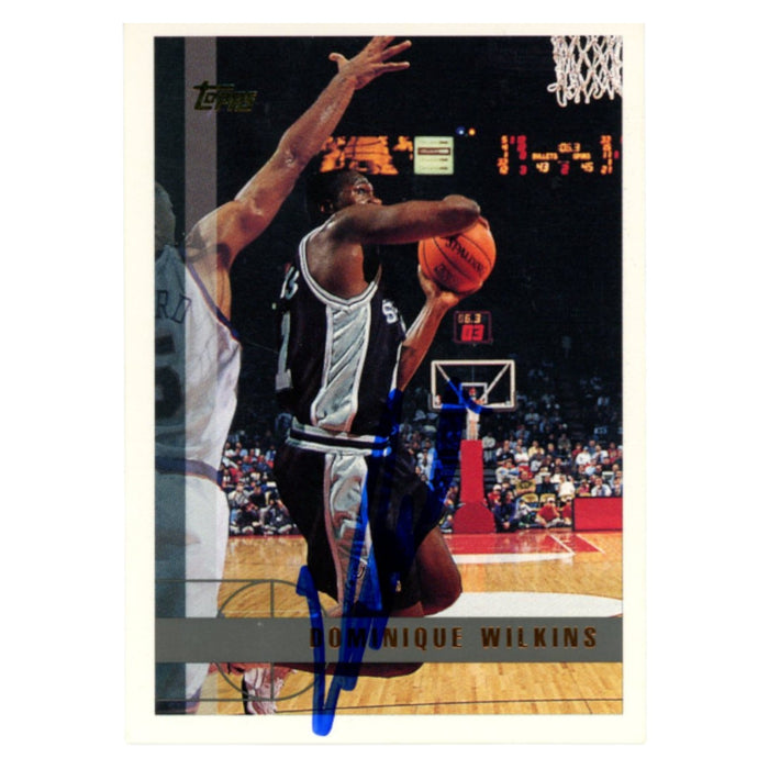 Dominique Wilkins Signed 1997 Topps #100 Trading Card – Beckett Authenticated-Powers Sports Memorabilia
