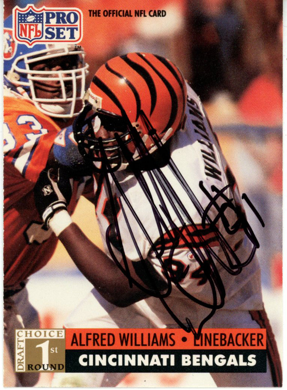 Alfred Williams Cincinnati Bengals Signed Card - 1991 Pro Set #747 Beckett Beckett-Powers Sports Memorabilia