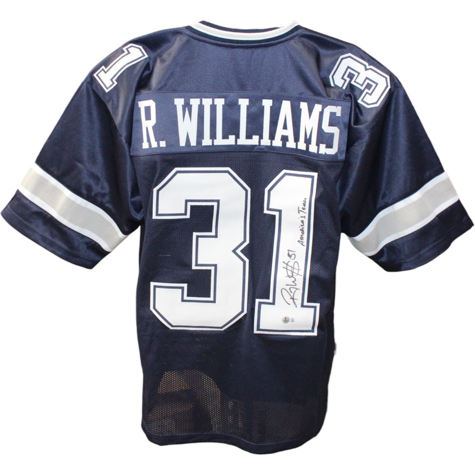 Roy Williams Signed Blue Pro Style Jersey Insc. – Beckett Authenticated-Powers Sports Memorabilia