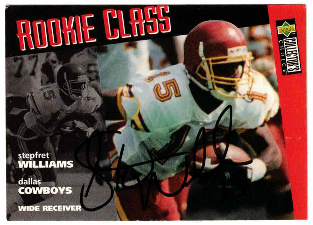 Stepfret Williams Dallas Cowboys Signed Card - 1996 Upper Deck Choice #31-Powers Sports Memorabilia