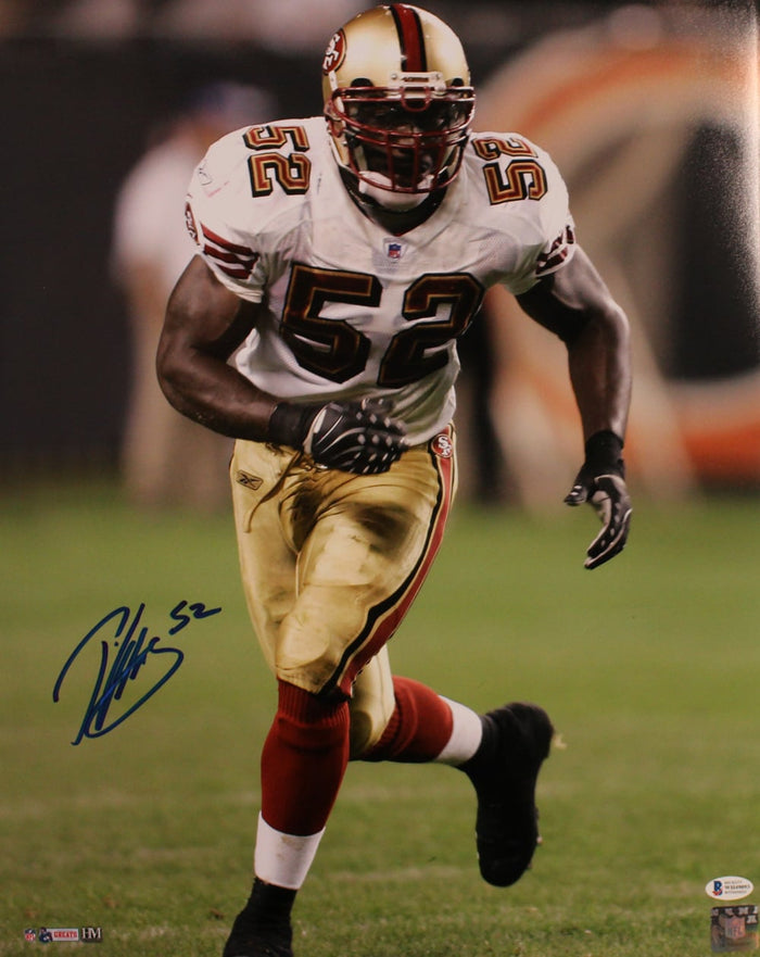 Patrick Willis Signed San Francisco 49ers 16x20 Photo – White – Beckett Authenticated-Powers Sports Memorabilia