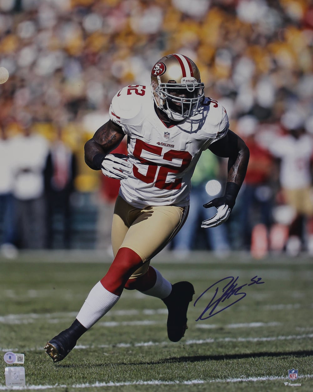 Patrick Willis Signed San Francisco 49ers 16x20 Photo – Beckett Authenticated-Powers Sports Memorabilia