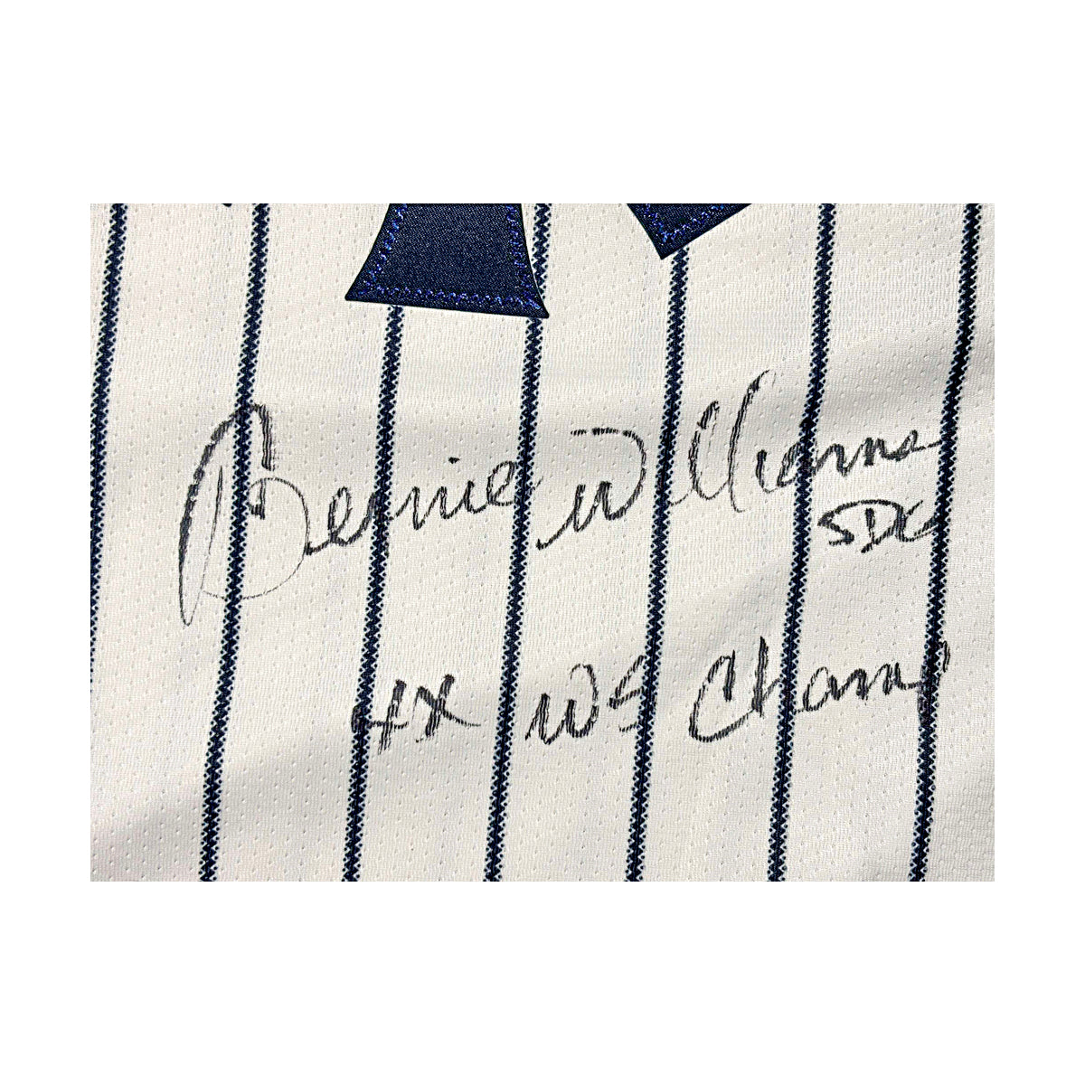 Bernie Williams New York Yankees Signed Inscribed 4x WS Champ Nike Replica Jersey - Signed on Front-Powers Sports Memorabilia