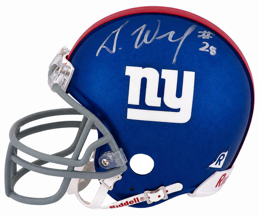 Gibril Wilson New York Giants Autographed Riddell (VSR4) Mini Helmet-Powers Sports Memorabilia