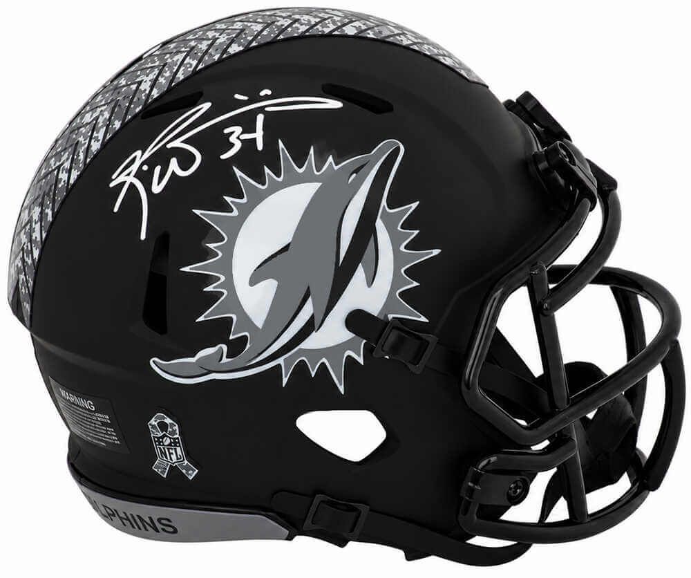 Ricky Williams Autographed Miami Dolphins 2026 Salute Riddell Speed Mini Helmet-Powers Sports Memorabilia
