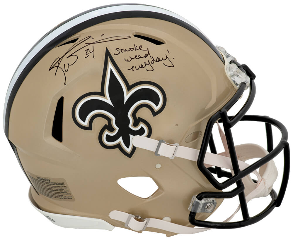 Ricky Williams Autographed New Orleans Saints Riddell Full Size Speed ProLine Helmet with Smoke Weed Everyday-Powers Sports Memorabilia