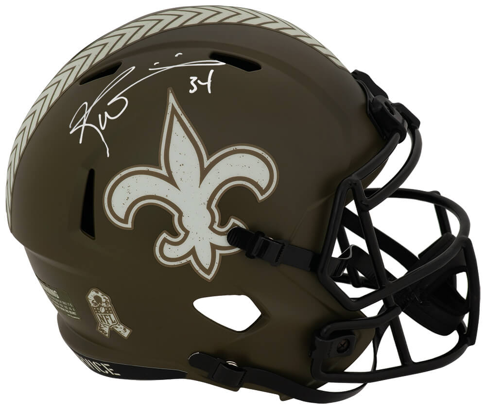 Ricky Williams Autographed New Orleans Saints SALUTE Riddell Full Size Speed Replica Helmet-Powers Sports Memorabilia
