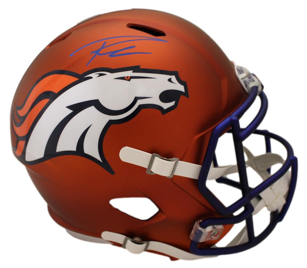 Russell Wilson Denver Broncos Full Size True Blaze Signed Helmet FAN-Powers Sports Memorabilia