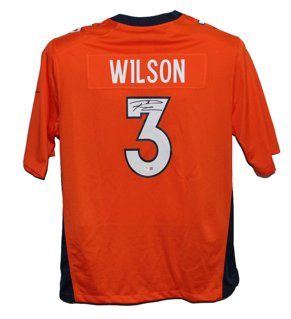 Russell Wilson Denver Broncos Orange Nike XL On Field Signed Jersey FAN-Powers Sports Memorabilia