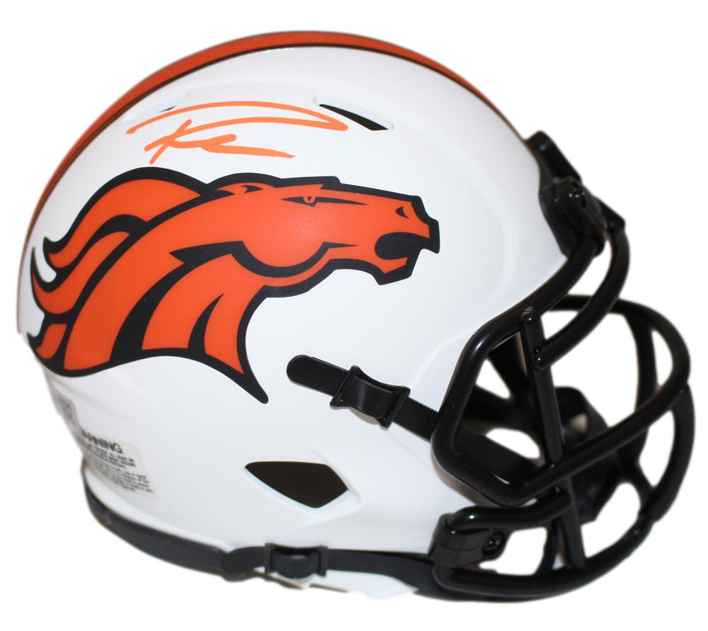 Russell Wilson Signed Denver Broncos Lunar Mini Helmet – Fanatics Authenticated-Powers Sports Memorabilia