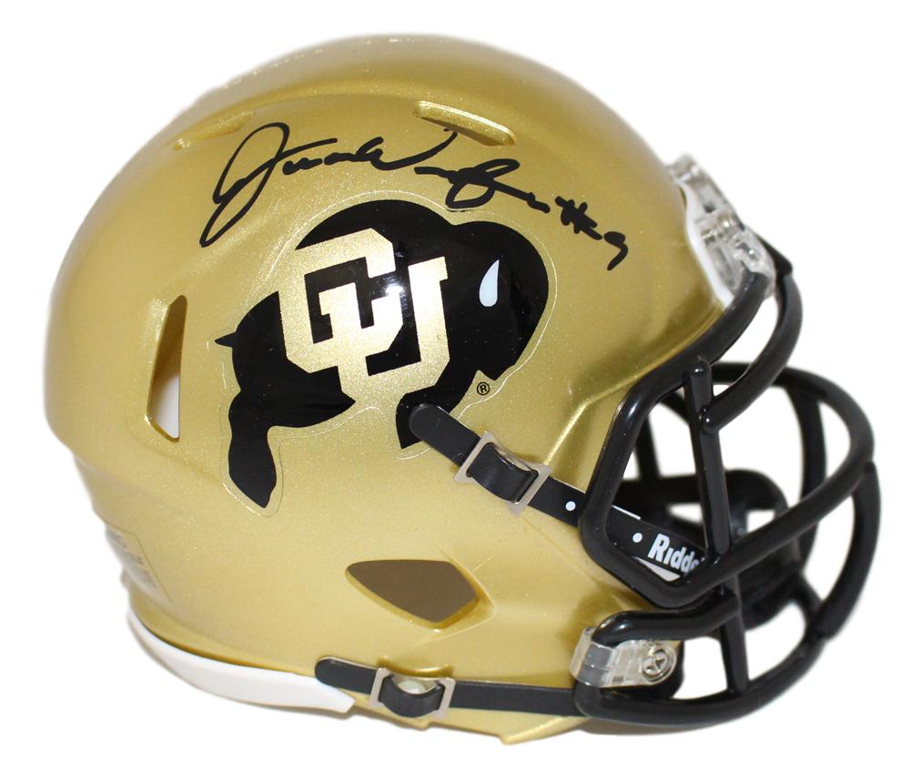 Juwann Winfree Signed Colorado Buffaloes Gold Mini Helmet-Powers Sports Memorabilia