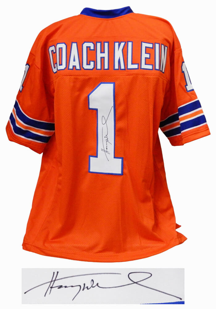 Henry Winkler Autographed Coach Klein Orange Custom Football Jersey-Powers Sports Memorabilia