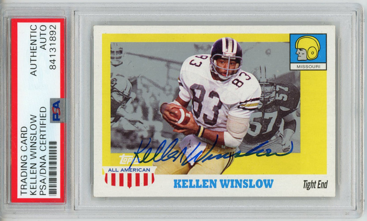 Kellen Winslow Missouri Tigers Signed Card - 2005 Topps All American PSA Slab PSA-Powers Sports Memorabilia