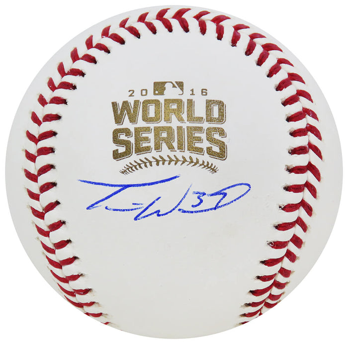 Travis Wood Autographed Rawlings Official 2016 World Series Baseball-Powers Sports Memorabilia