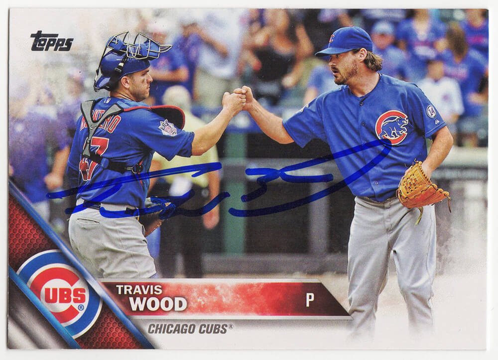 Travis Wood Autographed Chicago Cubs 2016 Topps Baseball Trading Card #507A-Powers Sports Memorabilia