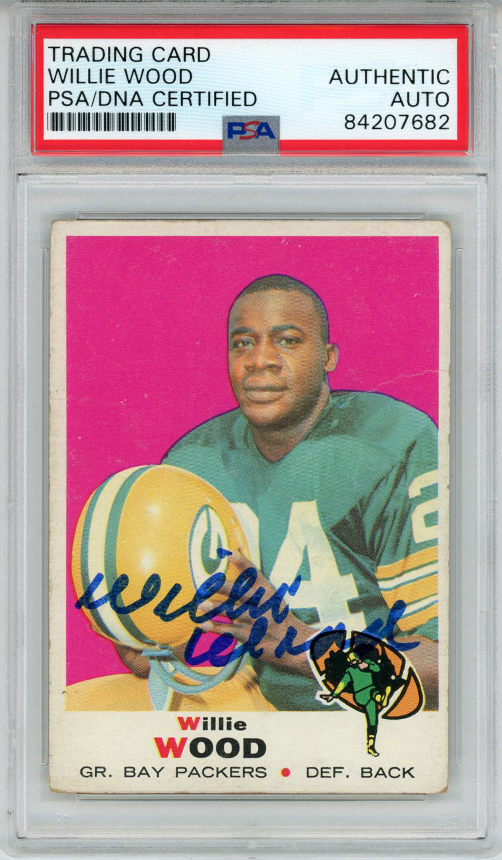 Willie Wood Green Bay Packers Signed Card - 1969 Topps #168 PSA Slab PSA-Powers Sports Memorabilia