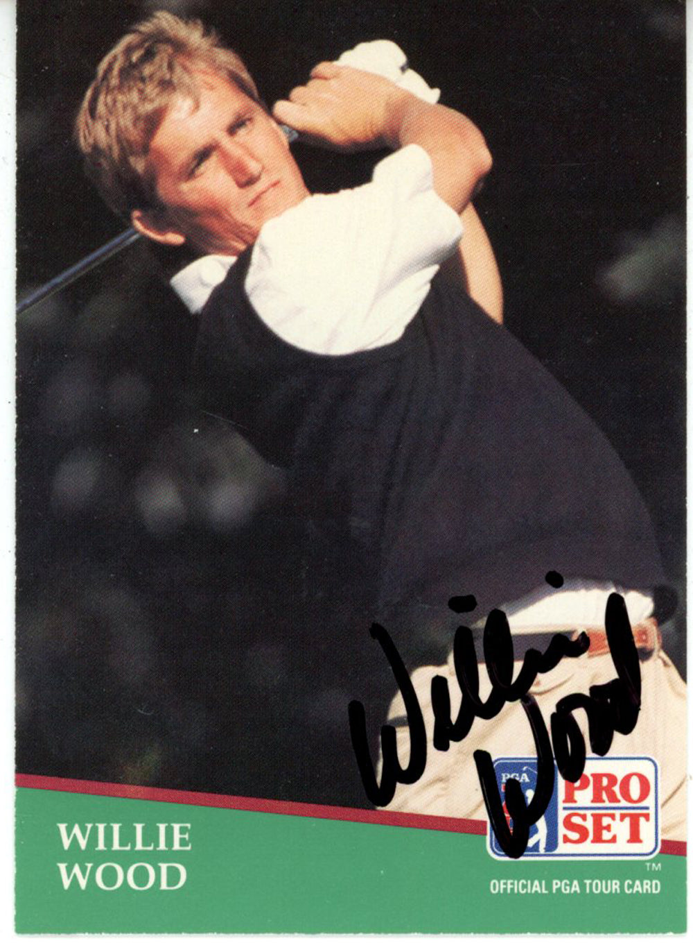 Willie Wood Pga Signed Card - 1991 Pro Set #4 Beckett Beckett-Powers Sports Memorabilia