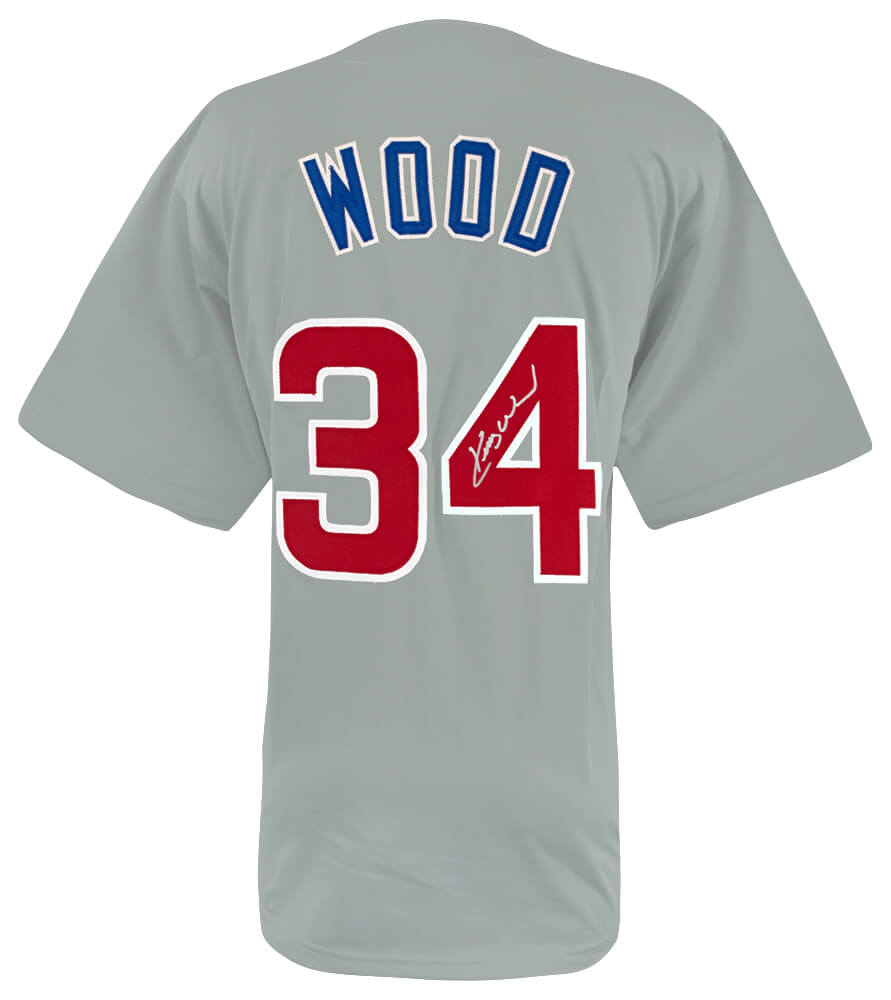 Kerry Wood Autographed Grey Custom Baseball Jersey-Powers Sports Memorabilia