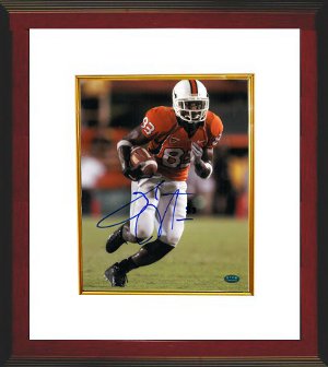 Sinorice Moss Autographed Miami Hurricanes 8 x 10 Photograph Custom Framing- Moss/GTSM Hologram-Powers Sports Memorabilia