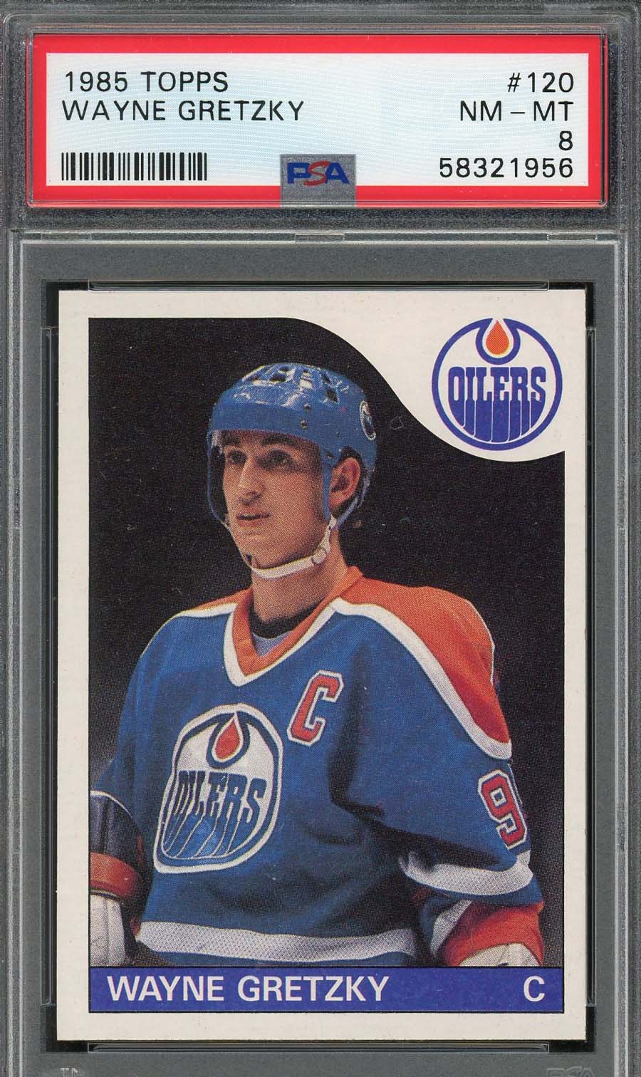Wayne Gretzky 1985 Topps Hockey Card #120 Graded PSA 8-Powers Sports Memorabilia